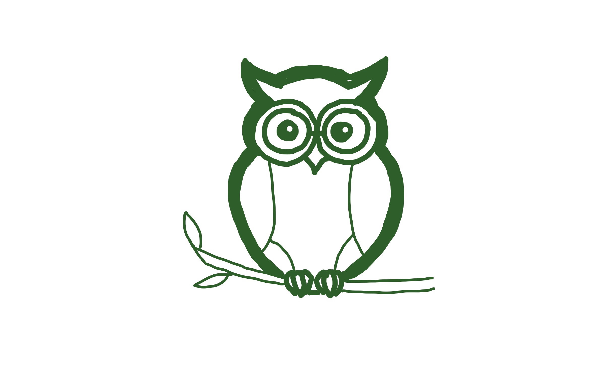 Eule auf einem Ast — Symbol für: Wissen, das schon länger da ist.